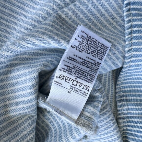 Old Navy Railroad-Stripe Jean Shacket PLUS 2X NWT - Picture 7 of 7